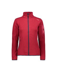 Knitted Melange Fleece Jacke Damen