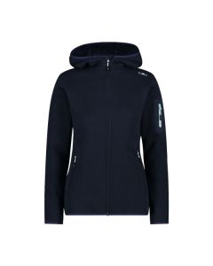 Knitted Melange Fleece Jacke Damen