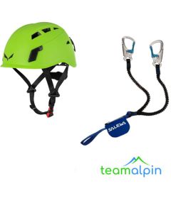 Klettersteigset Salewa Premium Attac + Salewa Toxo 3.0 green  Klettersteighelm