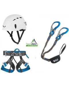 Klettersteigset LACD Via Ferrata Pro Evo 2.0  + Salewa Via Ferrata Light + Salewa Toxo Kletterhelm