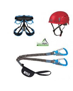 Klettersteigset LACD Via Ferrata Pro Evo 2.0 + LACD Start Gurt + LACD Protector 2.0 rot