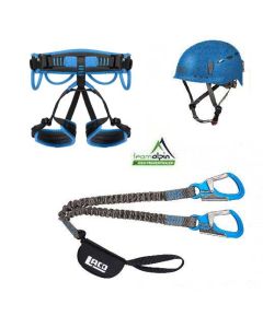 Klettersteigset LACD Via Ferrata Pro Evo 2.0 + LACD Start Gurt + LACD Protector 2.0 blau