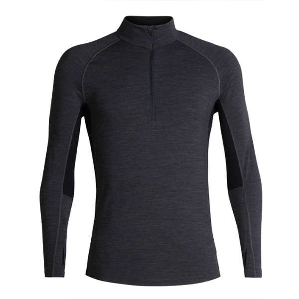 ICEBREAKER Mens 200 Zone LS Half Zip 001 Jet HTHR/Black XL